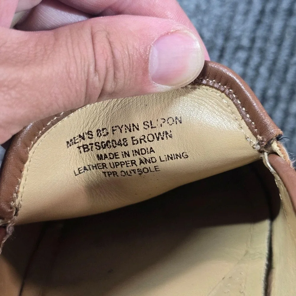 Tommy Bahama Shoes Mens 8 Brown Woven Leather GD Fynn Slip-On Loafers T8750048
